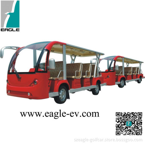 Electric Shuttle Bus Train, 29 Seats, Eg6158t with Trailer, CE Certificate, Tourist Bus, Passenger Bus